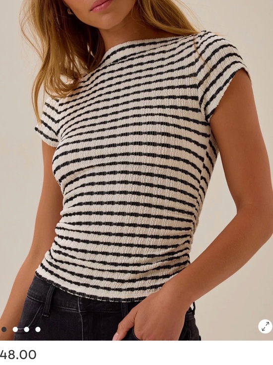 Altar'd State Tops - Altar'd State Black & White Striped Short Sleeve Tee